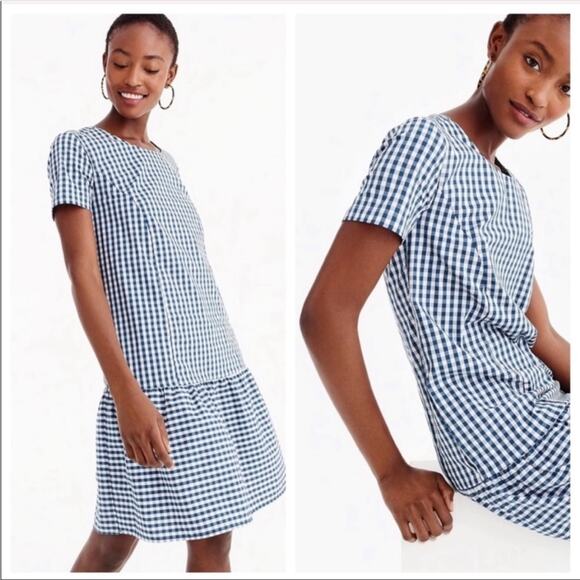 J.Crew x Universal Standard NWT Gingham Check Plaid Nautical Preppy Dress Small - Picture 1 of 10
